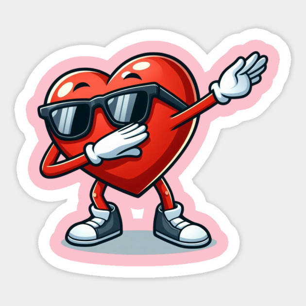 Dabbing Heart Funny Mens Kids Boys Valentines Day Magnet by Creatifly Graphic Tees