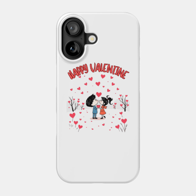 Happy Valentine Phone Case by Creatifly Graphic Tees