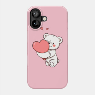 Smiling Heart Hugging A Teddy Bear Phone Case
