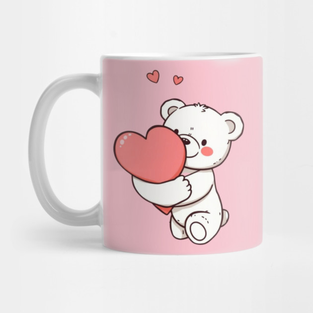 Smiling Heart Hugging A Teddy Bear by Creatifly Graphic Tees