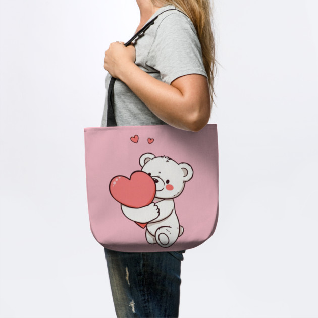 Smiling Heart Hugging A Teddy Bear by Creatifly Graphic Tees