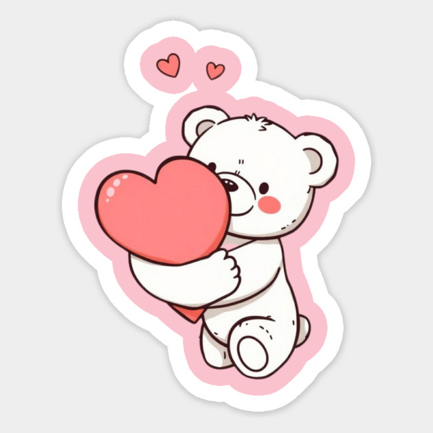 Smiling Heart Hugging A Teddy Bear Magnet by Creatifly Graphic Tees