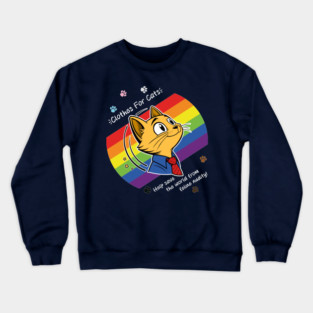 Clothes For Cats (Pride Dark) Crewneck Sweatshirt