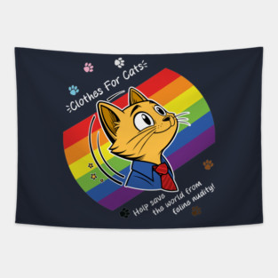 Clothes For Cats (Pride Dark) Tapestry