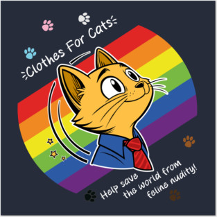 Clothes For Cats (Pride Dark) Posters and Art