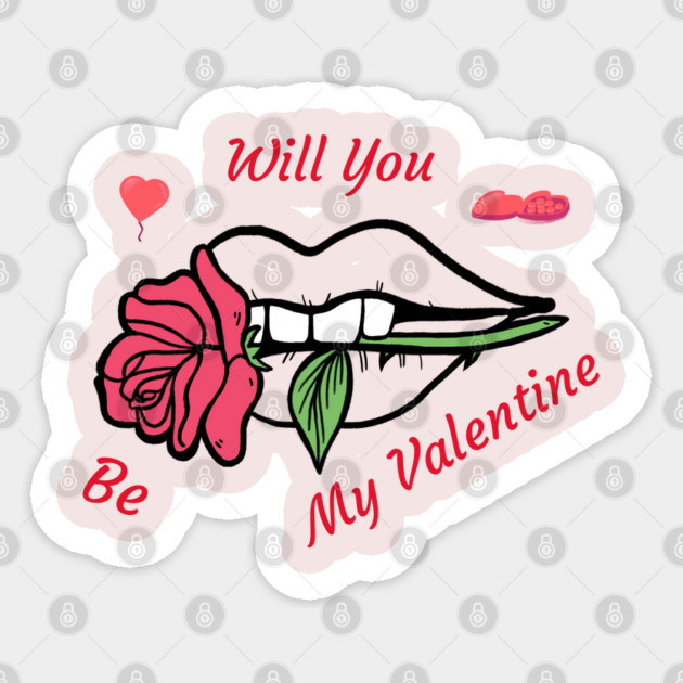Will You Be My Valentine Sticker by Pilotshark