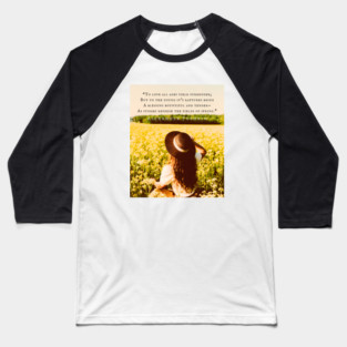 Alexander Pushkin quote: “To love all ages yield surrender; But to the young it's raptures bring A blessing bountiful and tender— As storms refresh the fields of spring.” Baseball T-Shirt