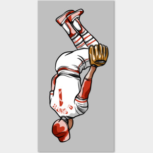 Ozzie Smith Flip Celebration Cartoon Posters and Art