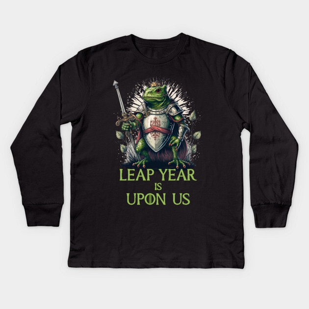 Lear Year Is Upon Us, Frog Warrior Kids Long Sleeve T-Shirt by HolidayBug