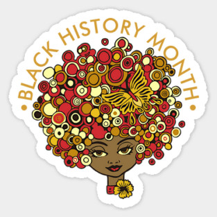 Black History Month, beautiful woman retro Sticker