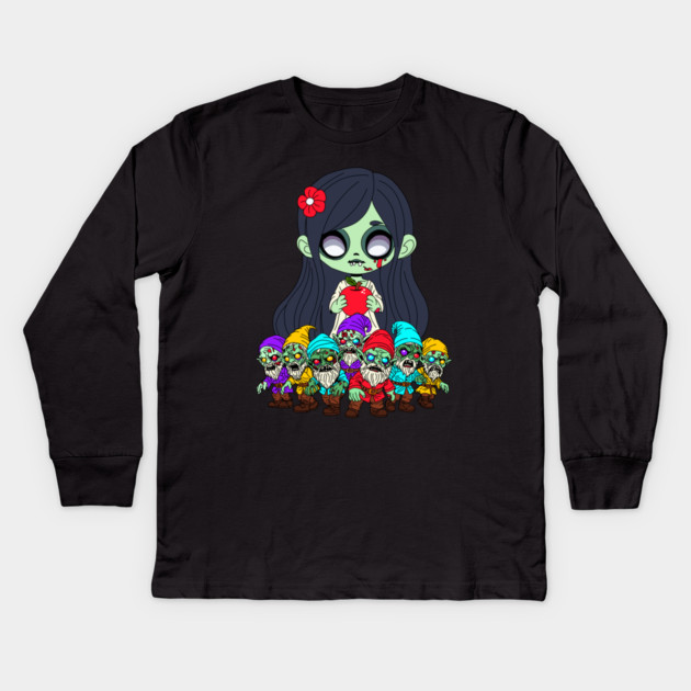 Zombie Snow White Kids Long Sleeve T-Shirt by H. R. Sinclair