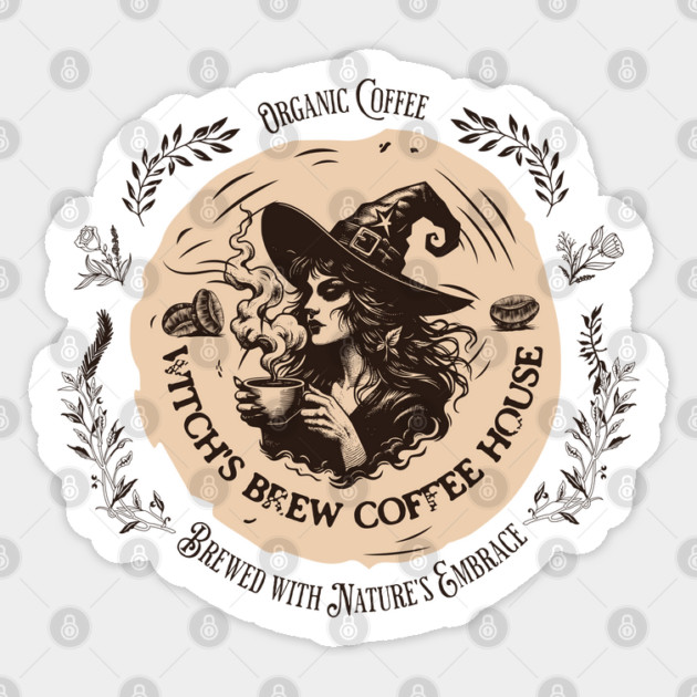 Witch's Brew Coffee House Sticker by H. R. Sinclair