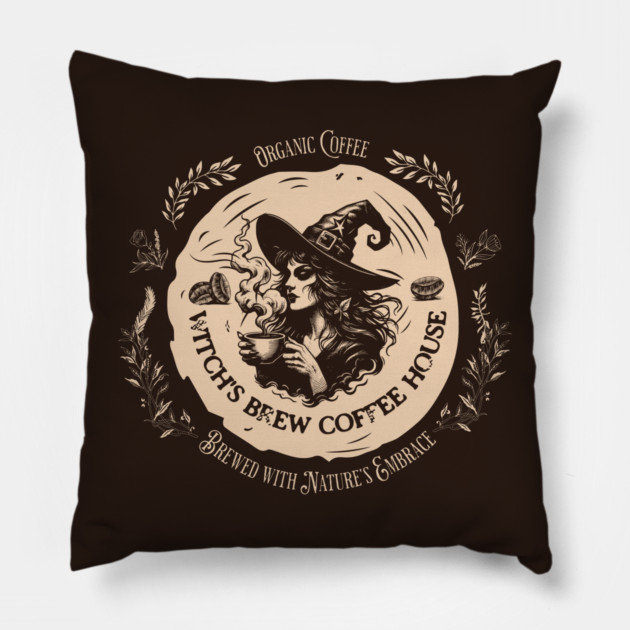 Witch's Brew Coffee House Pillow by H. R. Sinclair