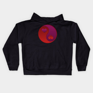 Valentine Yin Yang Kids Hoodie