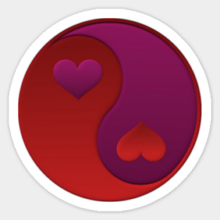 Valentine Yin Yang Sticker
