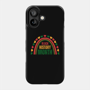 Black History Month Cute Heart Shape And Rainbow Juneteen Freedom Day 1865 Phone Case