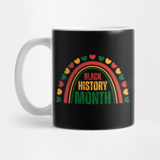 Black History Month Cute Heart Shape And Rainbow Juneteen Freedom Day 1865 Mug