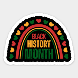 Black History Month Cute Heart Shape And Rainbow Juneteen Freedom Day 1865 Sticker