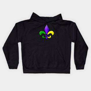 Fleur-de-lis Purple Green Gold Kids Hoodie