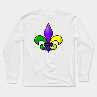 Fleur-de-lis Purple Green Gold Long Sleeve T-Shirt