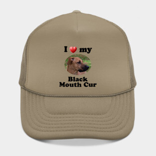 I Love My Black Mouth Cur Hat