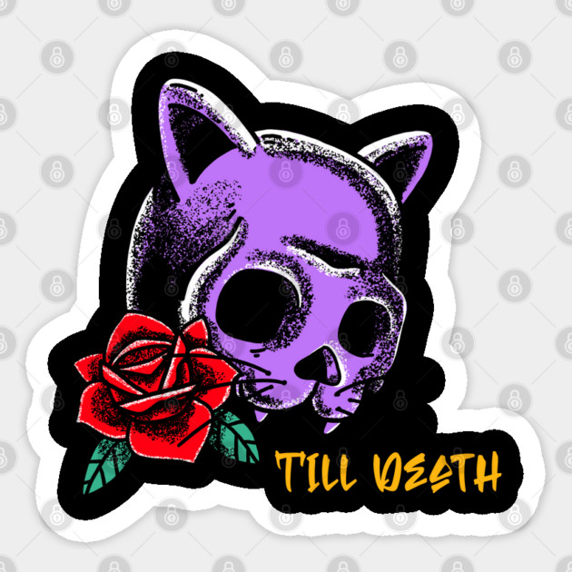 Cat skull Sticker by The Patron