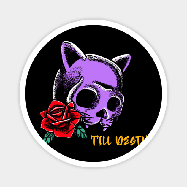 Cat skull Magnet by The Patron