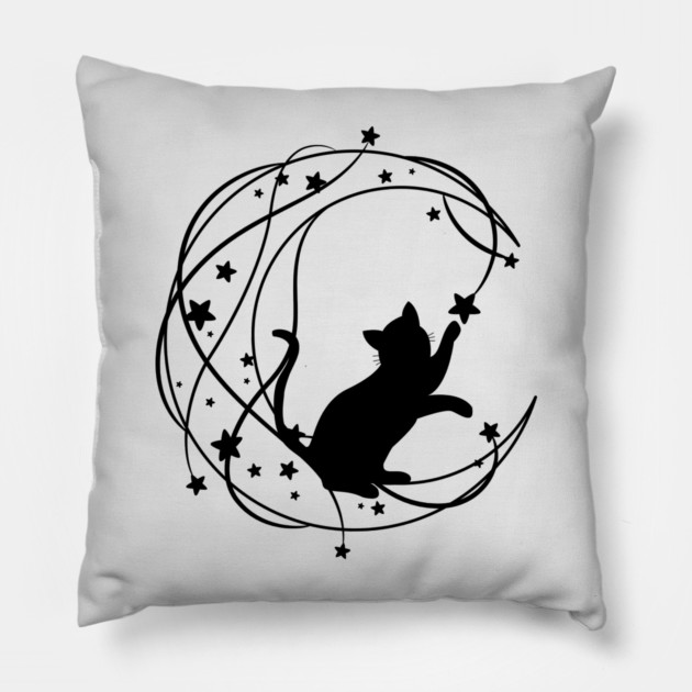 Lunar Cat Pillow by Premachandra's Store