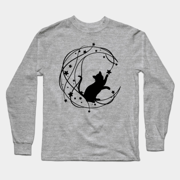 Lunar Cat Long Sleeve T-Shirt by Premachandra's Store