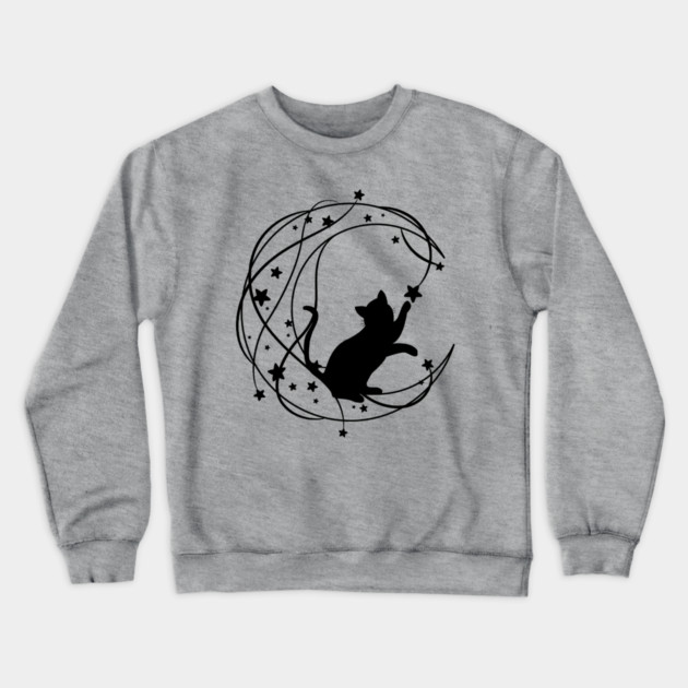 Lunar Cat Crewneck Sweatshirt by Premachandra's Store
