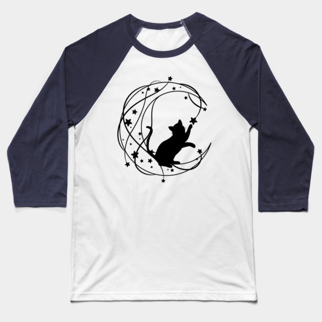Lunar Cat Baseball T-Shirt by Premachandra's Store