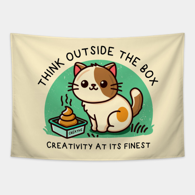 THINK OUTSIDE THE BOX Tapestry by Fabrik