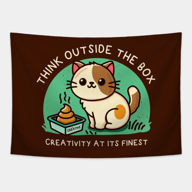 THINK OUTSIDE THE BOX Tapestry by Fabrik