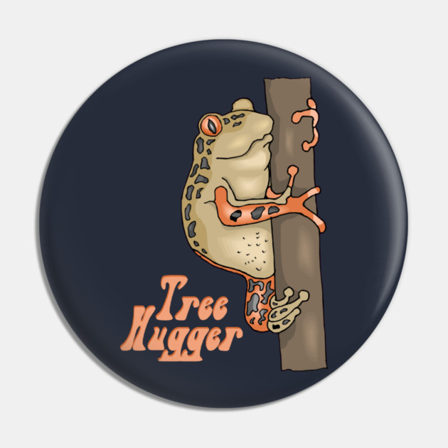 Retro Tree Hugger Tree Frog Pin by HolidayBug