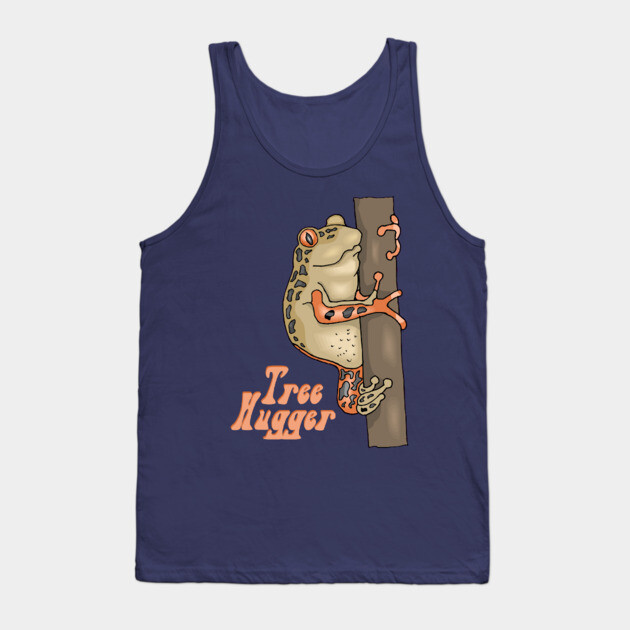Retro Tree Hugger Tree Frog Tank Top by HolidayBug