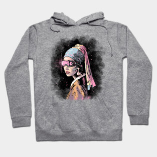 Cyber-Girl with a Pearl Earring Hoodie