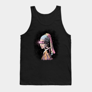 Cyber-Girl with a Pearl Earring Tank Top