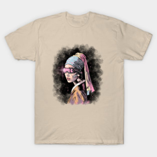 Cyber-Girl with a Pearl Earring T-Shirt