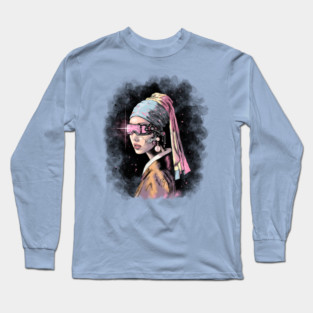 Cyber-Girl with a Pearl Earring Long Sleeve T-Shirt