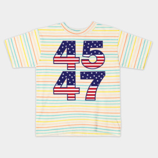 45 47 Trump 2024 American Flag Kids T-Shirt