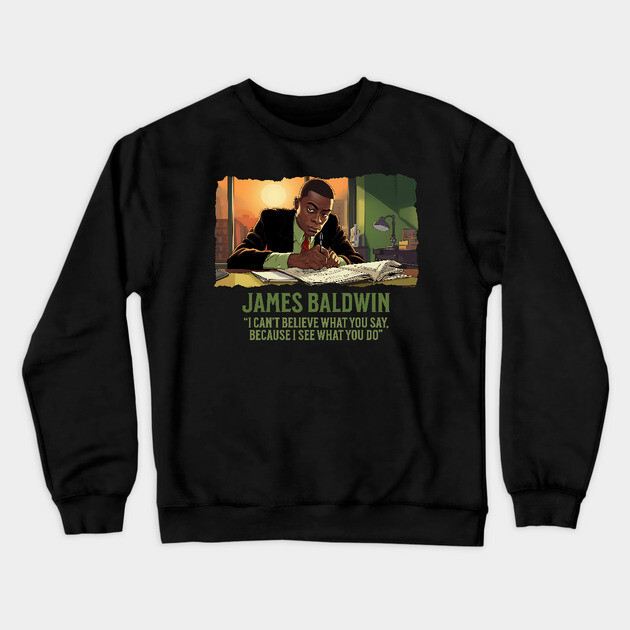 James Baldwin - Black History Icon Crewneck Sweatshirt by UrbanLifeApparel
