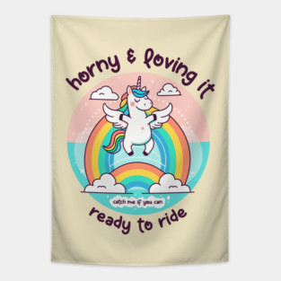 HORNY & LOVING IT Tapestry