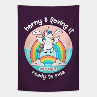HORNY & LOVING IT Tapestry