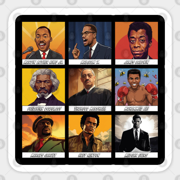 Icons of Black History - Men's Edition Sticker by UrbanLifeApparel