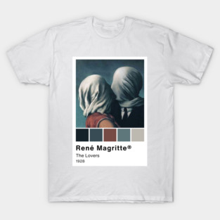 René Magritte - The Lovers - Pantone Color swatch, Art Paintings Art history T-Shirt