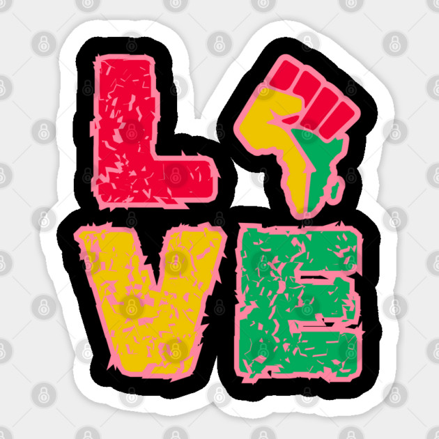 Black History Month Love For Valentines Day Sticker by Creatifly Graphic Tees