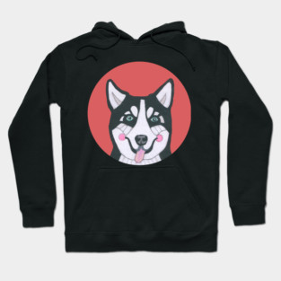 Cute Smiling Siberian Husky Dog Hoodie