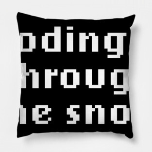 Coding Through The Snow Funny Design For Geek Programmer Pillow