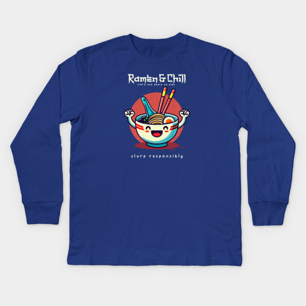 RAMEN & CHILL Kids Long Sleeve T-Shirt by Fabrik