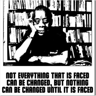 JAMES BALDWIN - BLACK WHITE VINTAGE QUOTE Posters and Art